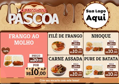 Modelo de Encarte para Encarte A4 Horizontal com o tema Ofertas de Páscoa para Restaurante