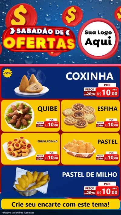 Modelo de TV para TV Vertical com o tema Sabadão de Ofertas para Salgadaria