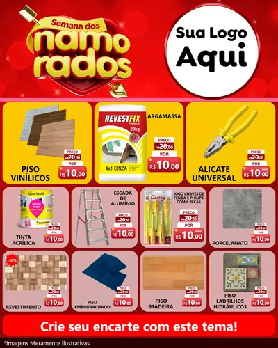 Modelo de Rede Social para Feed Instagram com o tema Semana dos namorados para Material para Construção