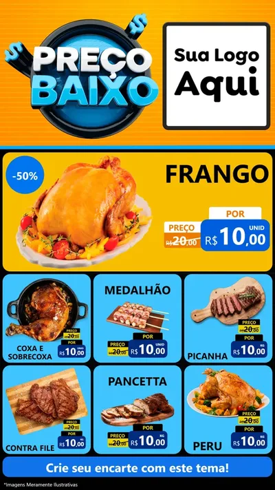 Modelo de Rede Social para Stories com o tema Preço Baixo para Assados