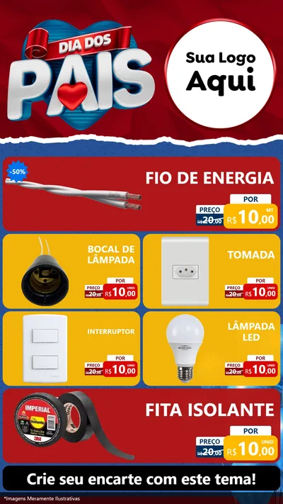Modelo de TV para TV Vertical com o tema Dia dos Pais para Materiais Elétricos