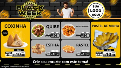 Modelo de TV para TV Horizontal com o tema Black Week para Salgadaria