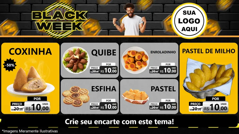Modelo de TV para TV Horizontal com o tema Black Week para Salgadaria
