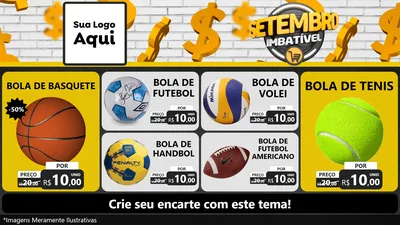 Modelo de TV para TV Horizontal com o tema Setembro Imbatível para Artigos Esportivos