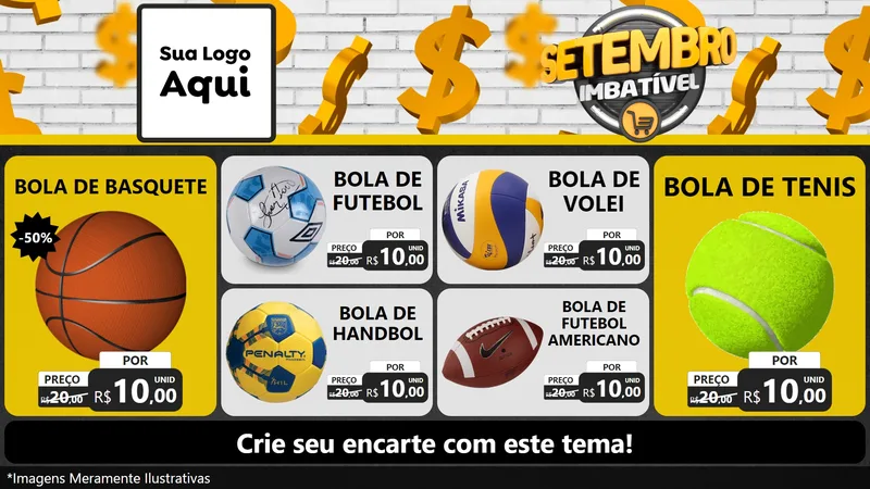 Modelo de TV para TV Horizontal com o tema Setembro Imbatível para Artigos Esportivos