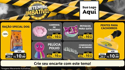 Modelo de TV para TV Horizontal com o tema Setembro Imbatível para Pet Shop