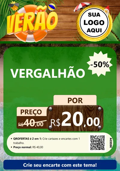 Modelo de Cartaz para Cartaz A4 Vertical com o tema Verão para Ferragens