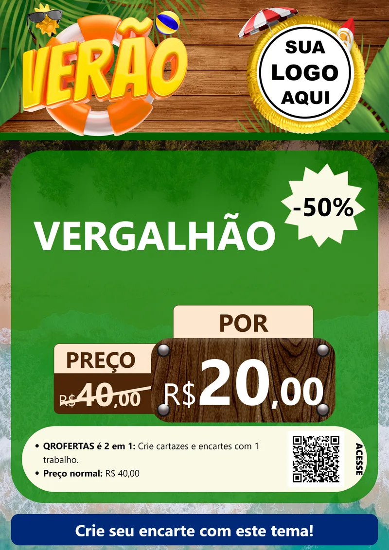 Modelo de Cartaz para Cartaz A4 Vertical com o tema Verão para Ferragens