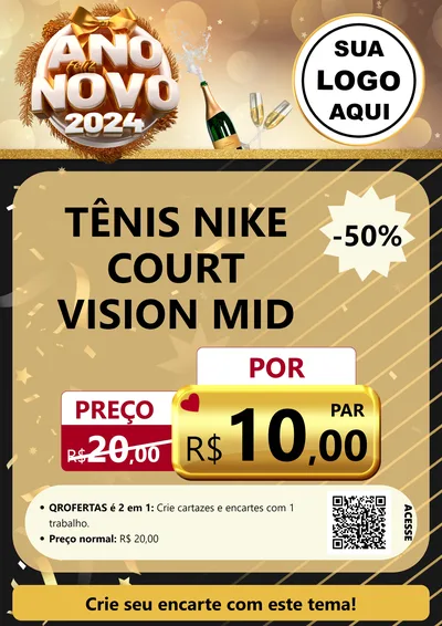 Modelo de Cartaz para Cartaz A4 Vertical com o tema Feliz Ano Novo 2027 para Calçados