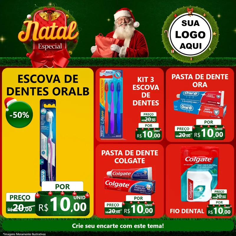 Modelo de Rede Social para Feed Facebook com o tema Natal Especial para Higiene Pessoal