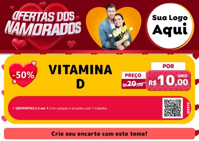 Modelo de Cartaz para Cartaz A4 Horizontal com o tema Ofertas Dos Namorados para Farmácia