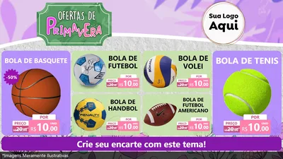 Modelo de TV para TV Horizontal com o tema Ofertas de Primavera para Artigos Esportivos