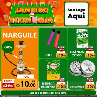 Modelo de Rede Social para Feed Facebook com o tema Janeiro da Economia para Tabacaria