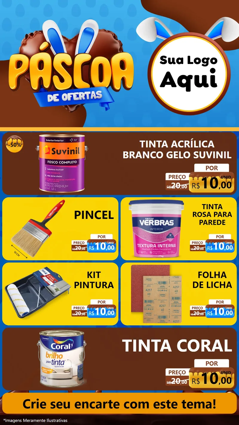 Modelo de TV para TV Vertical com o tema Páscoa de Ofertas para Tintas e Ferramentas