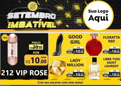 Modelo de Encarte para Encarte A4 Horizontal com o tema Setembro Imbatível para Perfumes