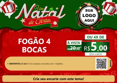 Modelo de Cartaz para Cartaz A4 Horizontal com o tema Um Natal de Ofertas para Móveis e Eletro