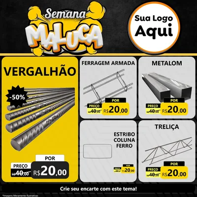 Modelo de Rede Social para Feed Facebook com o tema Semana Maluca para Ferragens