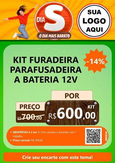 Modelo de Cartaz para Cartaz A4 Vertical com o tema Dia S - O Dia Mais Barato para Maquinas e Ferramentas