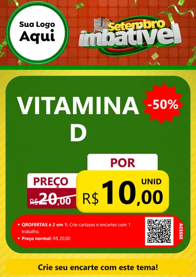 Modelo de Cartaz para Cartaz A4 Vertical com o tema Setembro Imbatível para Farmácia