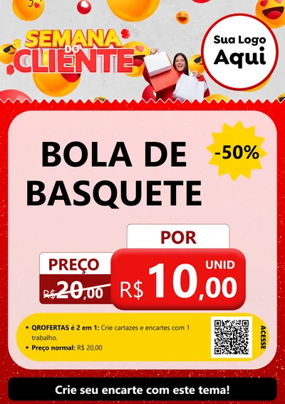 Modelo de Cartaz para Cartaz A4 Vertical com o tema Semana do Cliente para Artigos Esportivos