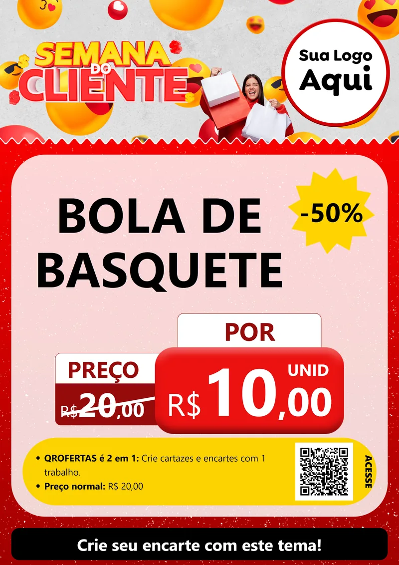 Modelo de Cartaz para Cartaz A4 Vertical com o tema Semana do Cliente para Artigos Esportivos