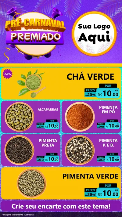 Modelo de TV para TV Vertical com o tema Pré-Carnaval Premiado para Produtos Naturais