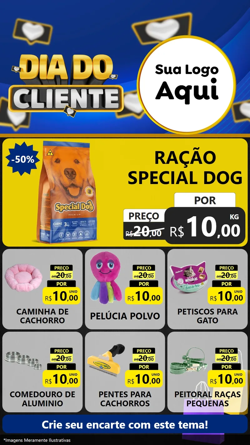 Modelo de Rede Social para Stories com o tema Dia Do Cliente para Pet Shop