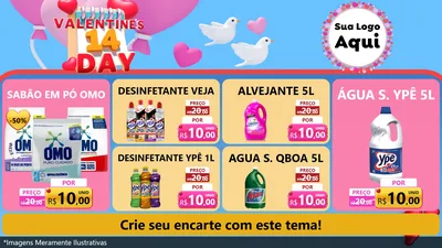 Modelo de TV para TV Horizontal com o tema Valentine's Day para Produtos de Limpeza