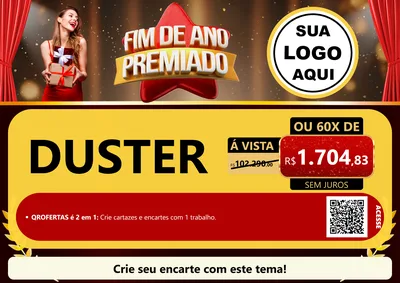 Modelo de Cartaz para Cartaz A4 Horizontal com o tema Fim de Ano Premiado para Concessionaria de Carros