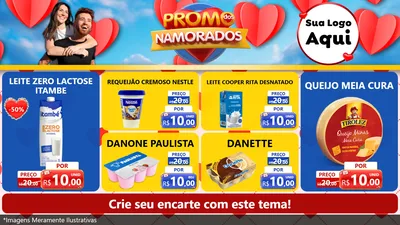 Modelo de TV para TV Horizontal com o tema Promo dos Namorados para Frios e Laticínios