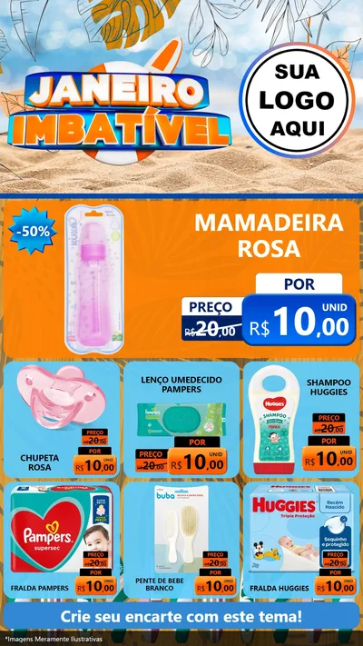 Modelo de Rede Social para Stories com o tema Janeiro Imbatível para Bebês