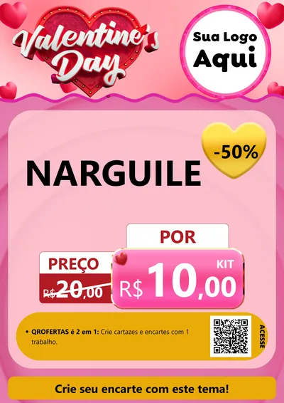 Modelo de Cartaz para Cartaz A4 Vertical com o tema Valentine's Day para Tabacaria