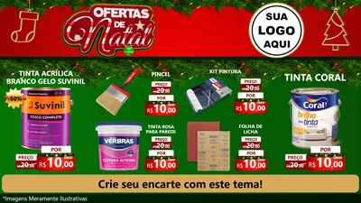 Modelo de TV para TV Horizontal com o tema Ofertas de Natal para Tintas e Ferramentas