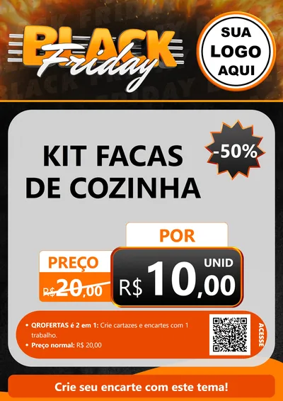 Modelo de Cartaz para Cartaz A4 Vertical com o tema Black Friday para Utilidades Domésticas