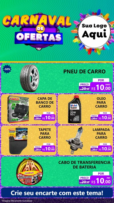 Modelo de TV para TV Vertical com o tema Carnaval de Ofertas para Auto peças