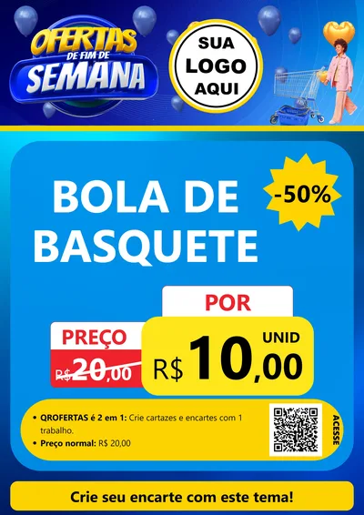 Modelo de Cartaz para Cartaz A4 Vertical com o tema Ofertas de Fim de Semana para Artigos Esportivos