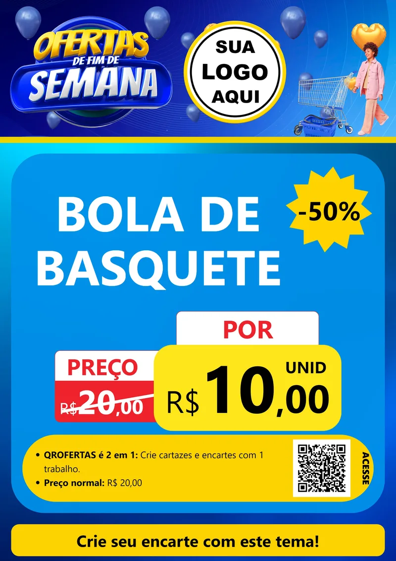 Modelo de Cartaz para Cartaz A4 Vertical com o tema Ofertas de Fim de Semana para Artigos Esportivos