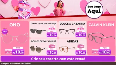 Modelo de TV para TV Horizontal com o tema Dia da Mulher para Óticas