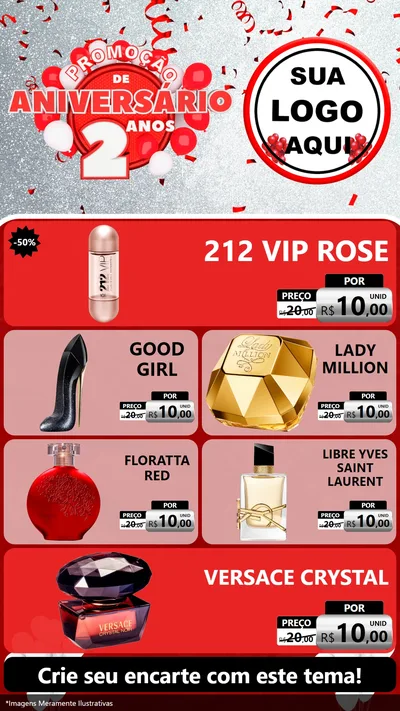 Modelo de TV para TV Vertical com o tema Promoção de Aniversário - 2 Anos para Perfumes