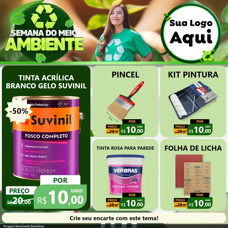 Modelo de Rede Social para Feed Facebook com o tema Semana do Meio Ambiente para Tintas e Ferramentas