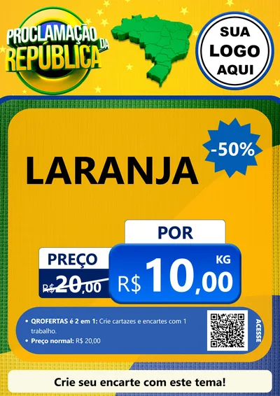 Modelo de Cartaz para Cartaz A4 Vertical com o tema Proclamação da República para Hortifrúti
