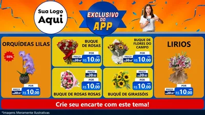 Modelo de TV para TV Horizontal com o tema Exclusivo do Aplicativo para Floricultura e jardim