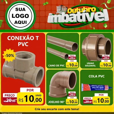 Modelo de Rede Social para Feed Facebook com o tema Outubro Imbatível para Tubos e conexões