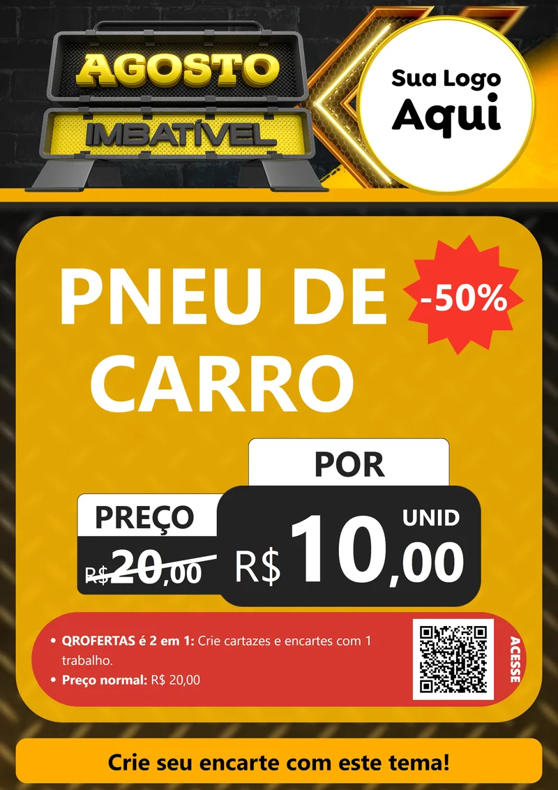 Modelo de Cartaz para Cartaz A4 Vertical com o tema Agosto Imbatível para Auto peças