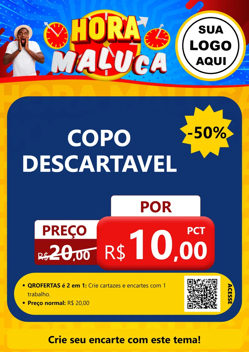 Modelo de Cartaz para Cartaz A4 Vertical com o tema Hora Maluca para Embalagens