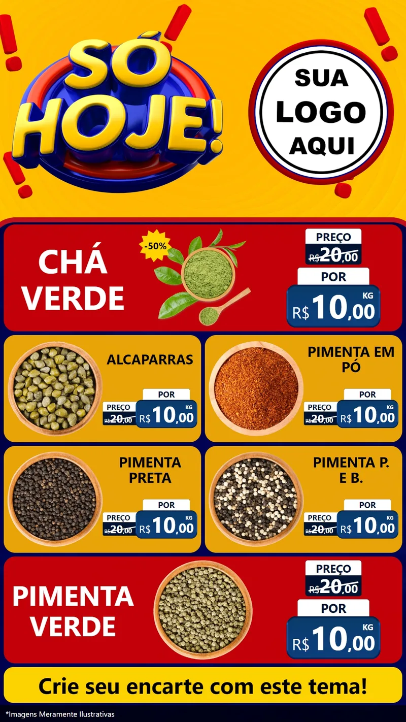Modelo de TV para TV Vertical com o tema Só Hoje! para Produtos Naturais