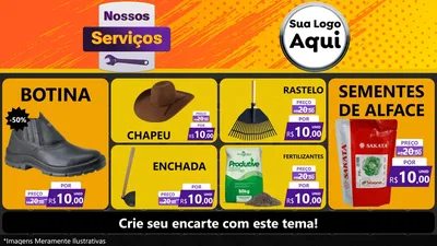 Modelo de TV para TV Horizontal com o tema Nossos Serviços para Agropecuária