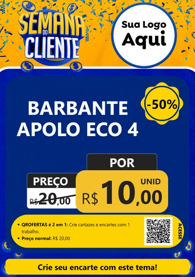 Modelo de Cartaz para Cartaz A4 Vertical com o tema Semana do Cliente para Armarinho e Aviamentos
