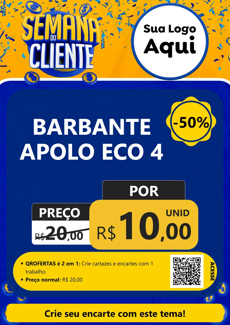 Modelo de Cartaz para Cartaz A4 Vertical com o tema Semana do Cliente para Armarinho e Aviamentos