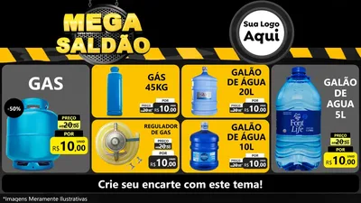 Modelo de TV para TV Horizontal com o tema Mega Saldão para Água e gás
